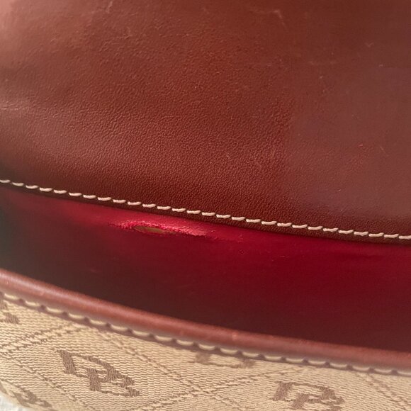 Vintage Dooney & Bourke Signature Quilted Pattern Tassel Bag w/Wallet Brown SM - Picture 11 of 16